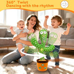(Updated Volume Adjustment) Dancing Mimicking Talking Cactus Toy,Funny Gift For Toddler 1 2 3 Year Old Boy Girl,Singing Record Repeat What You Say Light Up Baby Infant Toys 6-12 12-18 Months