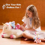 5 Pieces Unicorn Toys Stuffed Animals For Girls, 1 Mommy Unicorn With 4 Babies, Soft Plush Toys Gifts For Girls 3 4 5 6 7 8 9 Years, Kids, Children, Christmas, Birthday, Valentine'S