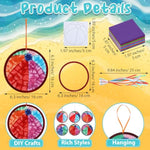 24 Sets Summer Beach Ball Suncatcher Craft Kit, DIY Tissue Paper Window Art