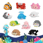 12 Pack Cute Ocean Sea Animal Mini Building Blocks Sets, 2642 Pcs Micro Mini Building Bricks Toy For Adults, Party Favors For Kids Boys Girls 12-14