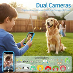 Kids Toys Smart Phone, Dual Camera With Stickers, 3.97" Touchscreen, 200+ Educational Puzzle Games, Learning Toys With Parental Control For Ages 3-8, Birthday Gift