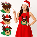 24 Pcs Christmas Reindeer Necklace Craft Kits for Kids, DIY Foam Holiday Activity