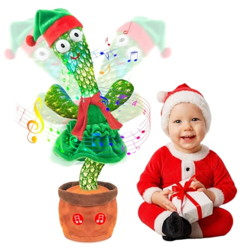 Christmas Cactus Toys For Kids,Dancing Talking Cactus Baby Toys 0-6-12 Months,Dancing Cactus Mimicking Toy Repeats What You Say,Christmas Birthday Gifts Party Favors For Grandkids