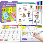 Preschool Learning Activities - Reusable Handwriting Tracing Books For Kids, Prek Kindergarten Workbooks, Cvc Word Game, Numbers & Alphabet Educational Learning Toys For 3, 4, 5, 6 Year Old