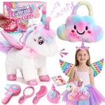 Walking Talking Remote Control Unicorn Toy For Girl Age 4-6, Electronic Interactive Plush Unicorn With Leash & Costume, Pretend Play Pet Care Toy Birthday Gift For Toddler Kid Girl Age 3 4 5 6 7