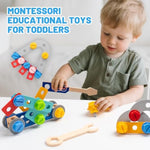 Kids Tool Set For Toddlers, 69 Pcs Stem Montessori Educational Toys For 3 Year Old, Pretend Play Tool Bench For Kids Ages 3-5, Wooden Toddler Learning Construction Toys, Gifts For 4 Year Old Boys