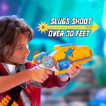 Slugterra Eli's Rapid Fire Blaster, Holds 6 Slug Ammo, Foam Slugs Shoot Over 30 Feet, Pull Back to Launch Each Slug, Includes 8 Slug Ammo, Toy for Kids & Teens