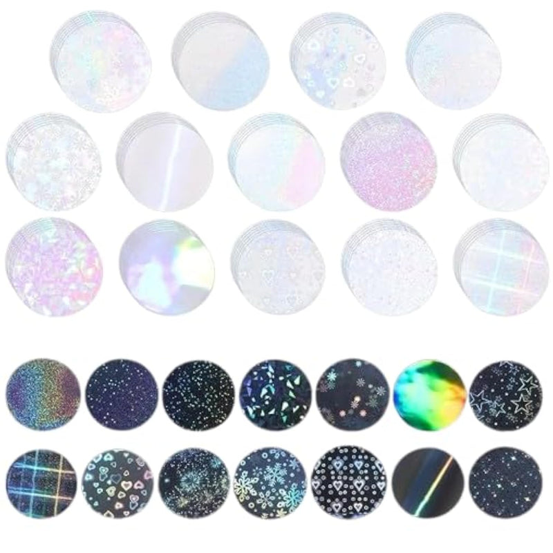 280 Pcs Holographic Glitter Badge Film Kit for DIY Button Making & Crafts