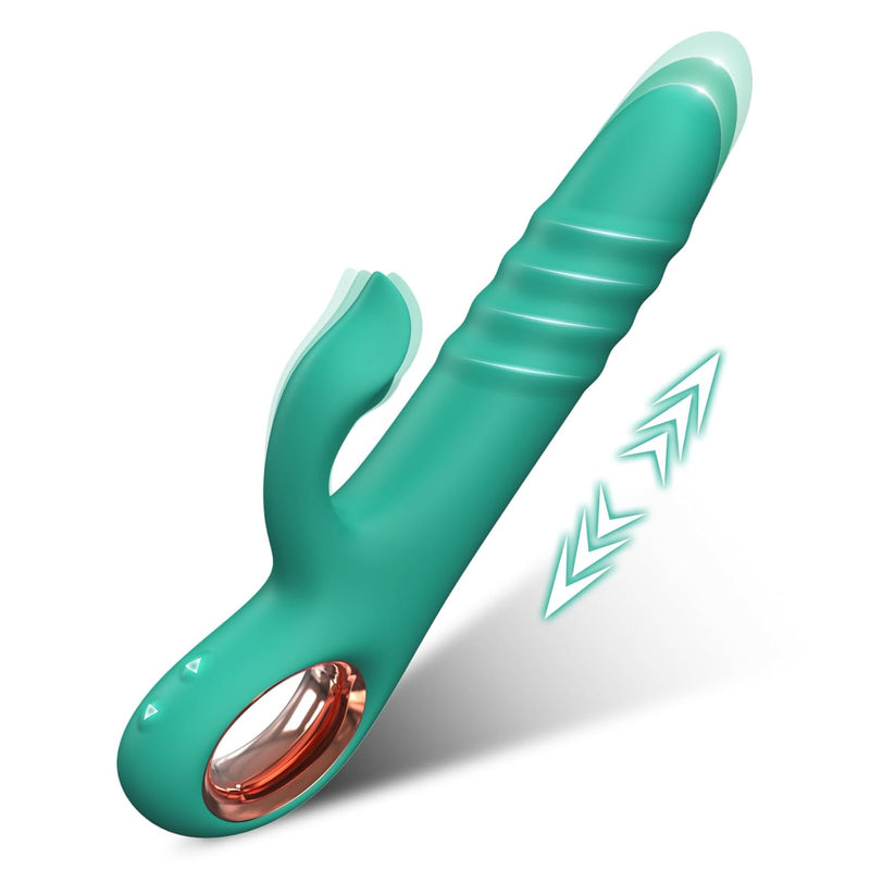 Thrusting Vibrator Sex Toy For Women - G Spot Vibrator Clitoral Stimulator Dual Rabbit Dildo Vibrator With 10 Powerful Vibration 10 Thrust Modes, Adult Toy For Women