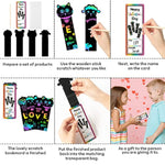 28 Set Valentine’s Day Scratch Bookmarks with Cards, DIY Magic Color Craft for Kids