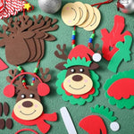 24 Pcs Christmas Reindeer Necklace Craft Kits for Kids, DIY Foam Holiday Activity