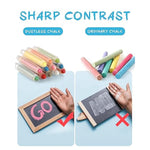 12 Color Dustless Chalk Set with Holder, Non-Toxic Mess-Free Art Supplies for Kids