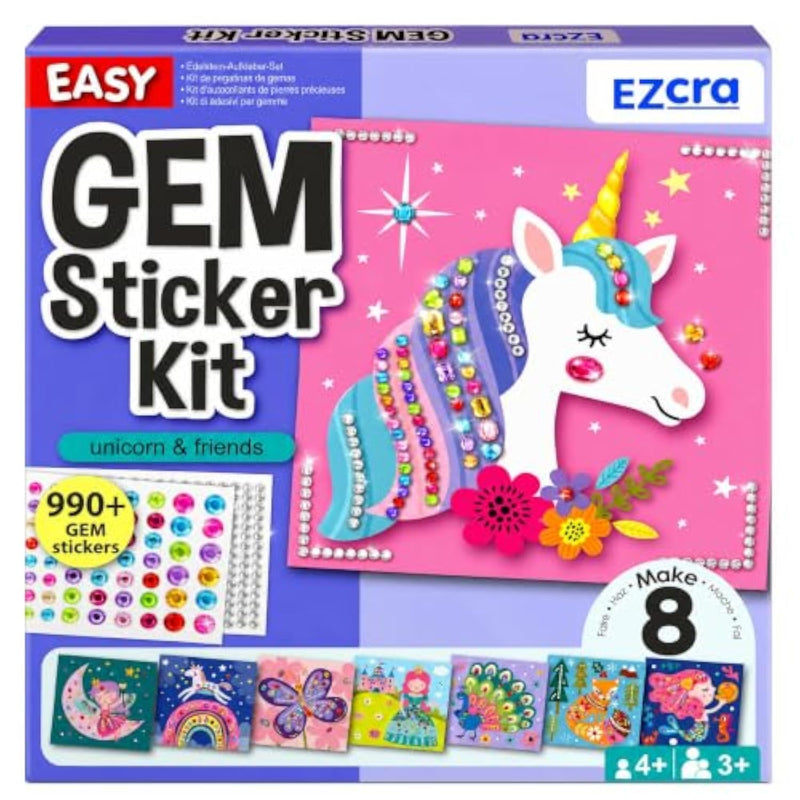 Gem Sticker Kit for Kids - 990+ Stickers, 8 Unicorn Princess Themes