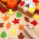 200Pcs Felt Fall Leaves Stickers for Crafts and Decorations