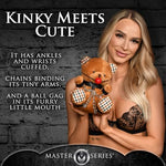Gagged Bondage Bear for Men, Women & Couples. Soft, BDSM Themed Teddy Bear Stuffed Animal Medium. Cute and Sexy Gift. 1 Piece, Beige and Black.