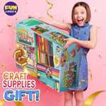 1600+ Pcs Jumbo Arts & Crafts Supplies Kit for Kids, 3-Layer Storage Chest