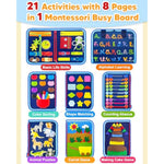 Busy Board Montessori Toys For Toddler Boy Birthday Gifts, Busy Book Sensory Learning Toys For Toddlers, Toddler Boy Airplane Car Travel Toy Educational Activities