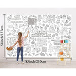 82 x 54 Inch Christmas Giant Coloring Tablecloth, Reusable Holiday Poster for Kids