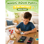 32 Pcs Magic Puffy 3D Art Kit for Kids, Mess-Free Aqua Craft Set Ages 3+