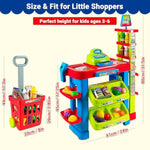 Supermarket Playset For Kids — Grocery Store Pretend Play With Toy Shopping Cart, Cash Register, Scanner & Play Food Accessories – Fun Gift For Ages 3+