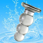 Glass Penis Pleasure Wand Anal Plug,Crystal Glass Anal Plug Transparent Anal Beads With Round Base G Spot Stimulation Massager Pleasure Wand Penis Masturbation Anal Sex Toys For Men Women(S)