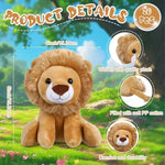 20 Pieces Lion Plush Set 6 Inches Cuddly Lion Stuffed Animal Small Stuffed Animals Bulk For Boys Girls Birthday Favors Gifts Forest Decor Birthday Classroom Prizes