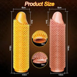 Spikes Penis Sleeve, Textured Cock Sleeve, Men Penis Enlargement Sleeve Girth Extension Enhancer, Sm Penis Sleeve Bondage Restrict Sex Toy (Brown, Dragon Head Set)