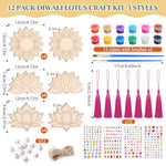 24 Sets Diwali Lotus Crafts for Kids, Color Your Own Masterpiece