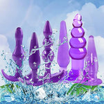 Butt Plugs, 6 Pcs Anal Training Kit Soft Jelly Anal Plug G-Spot Prostate Massager Anus Trainer For Adult Masturbation Sm Beginner Gay Couple Sex Game Play For Men Women Couples(Purple)
