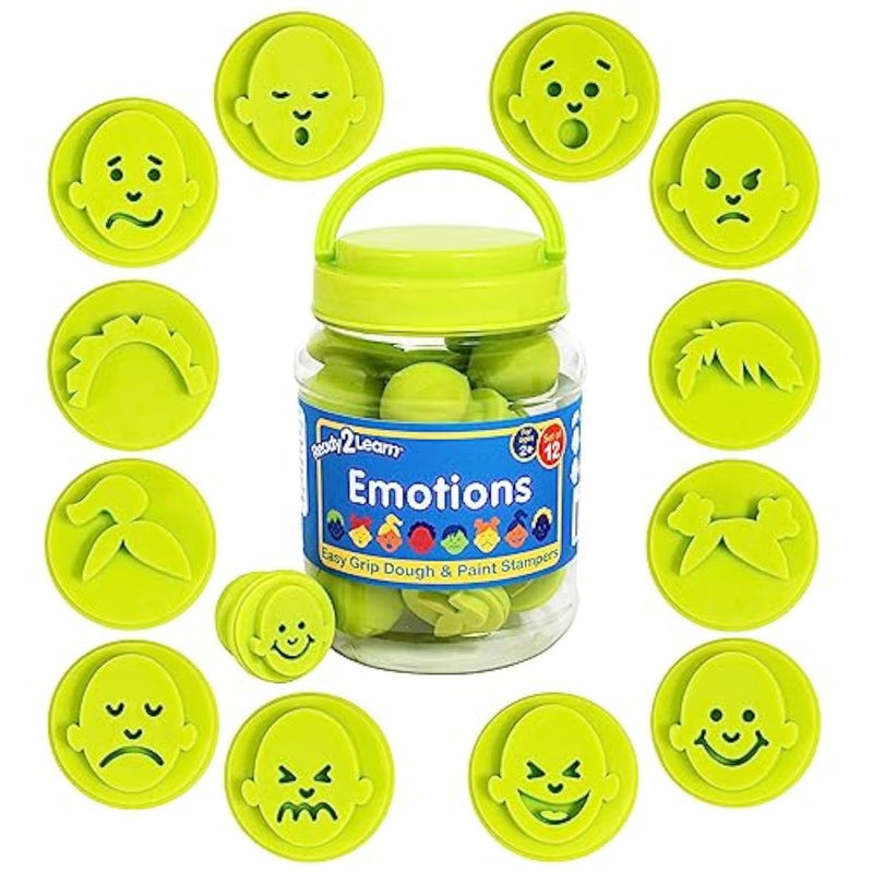 Easy Grip Emotion Themed Dough and Paint Stampers Set of 12