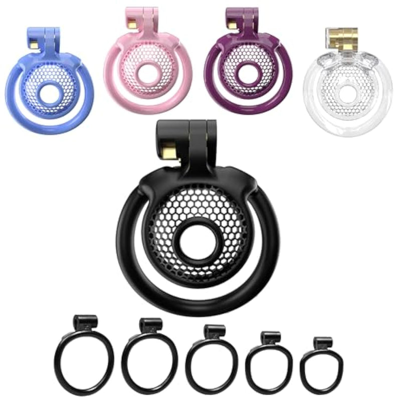 Flat Chastity Device, Comfortable Nylon Resin Negative Chastity Cage, Small Plastic Inverted Chastity Device, Available In 5 Colors (Black)