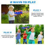 6 Pack Airplane Launcher Toys, 2 Flight Modes Led Foam Glider Catapult Plane, Outdoor Flying Toy For Kids, Birthday Gifts For Boy Girl 4 5 6 7 8 9 10 11 12 Year Old, B-Day Party Supplies
