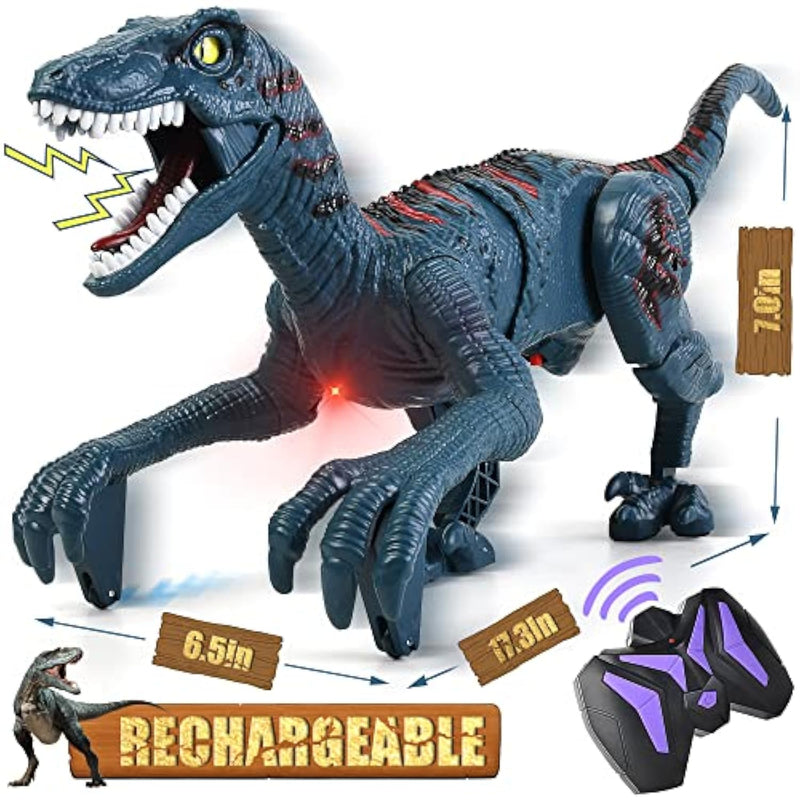 Large Remote Control Dinosaur Toys Kids - Jurassic Velociraptor Toys Imitates Walking And Sounds - Robot Toys That Can Sing, Shaking Head And Tail