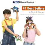 Magnet Pyramid Glow - 1 Cube Transforms Into 1 Billion Shapes, 15 Pcs (12 Puzzle Pcs & 3 Accessories), 243 Magnets, Glowing, Christmas Stocking Stuffers Gift For Kids, Creative Puzzle Stem Toy
