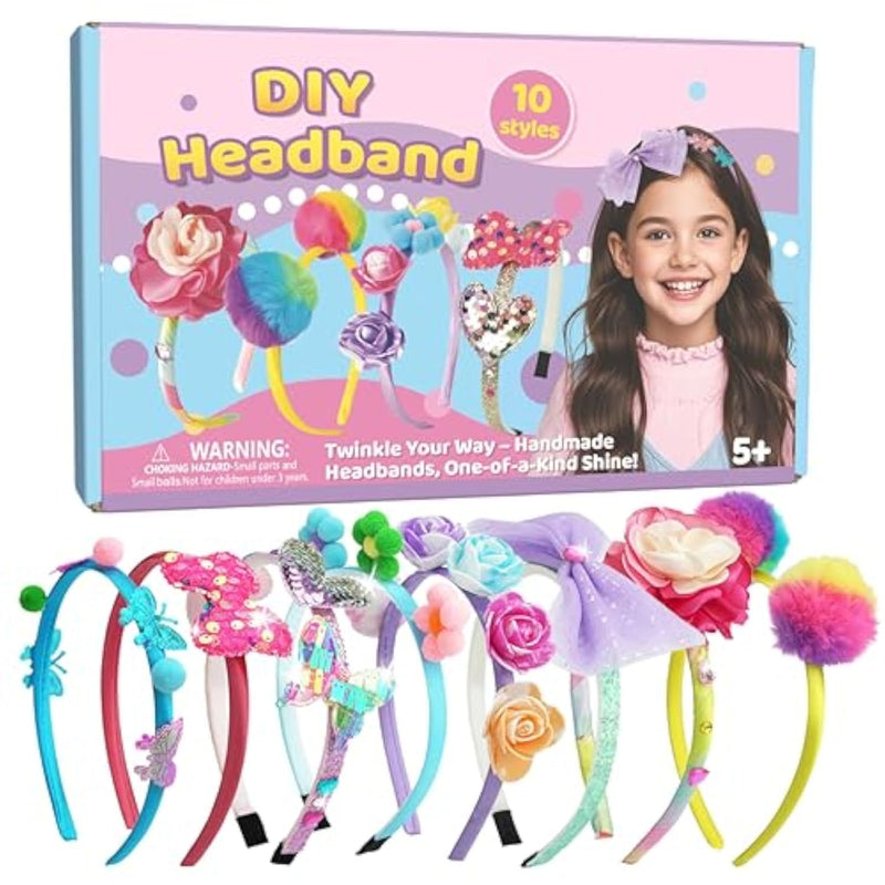 DIY Headband Making Kit for Girls Ages 5-12 - Arts and Crafts Gift Set