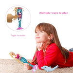Reversing The Sequins Mermaid Princess Doll Playset - Color Changing, 12" Dress Up Doll & 3" Dolphin, Gift Set For Girls Aged 3+