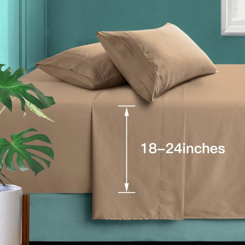 Extra Deep Pocket Queen Sheet Sets - Hotel Luxury 1800 Thread Count Sheets & P