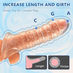 Reusable Thick Penis Sleeve Cock Ring, Ultra-Soft Cock Sleeve Penis Extender,Couples Cock & Girth Enhancer Adult Sex Toys For Men (Transparent)