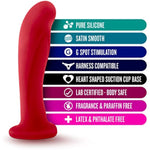 Temptasia Jezebel - 6 Inch Platinum Puria Silicone Ultrasilk Smooth Satin Feel G Spot Dildo - 1.5" Wide - Strap On Compatible Suction Cup - Sex Toy For Women Couples - Crimson