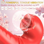 Tongue Vibrator Women Sex Toys -App 3 In 1 Tongue Toy For Women Rose Sex Toys G Spot Vibrator Tongue Dildo With 10 Flapping 10 Vibrating Mode, Mouth Clitoral Stimulator Pleasure Tool Couple Adult Toys