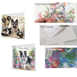 6 Set Dog Diamond Painting Birthday Cards, DIY Crystal Art Greeting Card Kit