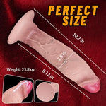 10.2-Inch Dual Density Silicone Dildo, Large Thick Design with Suction Cup