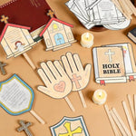 24 Sets Christian Bible Handprint Fan Craft Kit for Kids, VBS & Sunday School