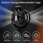 Male Chastity Cage with Elastic Belt & Invisible Lock - Chastity Device with 4 Sizes Rings for Man Penis Exercise Bondage Gear & Accessories Lightweight Adult Sex Toys?Black?