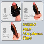 Reusable Sleeves Girth For Men Extender Enlarger Extension Cook Enhancer Ball Stretch Sleeve Girth Best Gift-2025(Transparent+Black-2Pcs)