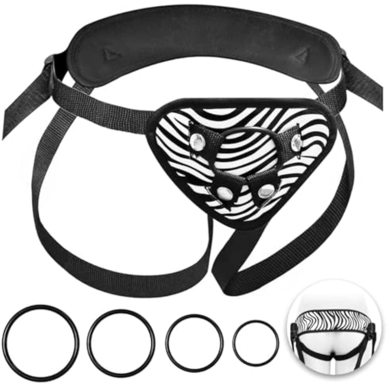 Strap On Harness Adult Sex Toys, Waist And Legs Adjustable Locks Dildo Harness, Four Rings Of Different Sizes For Strap On, Sex Toy Strapon For Women, Strapon Harness For Women Lesbian Couple