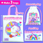 Unicorn and Fairy Themed Bag Decorating Craft Kit for Girls Ages 5-10