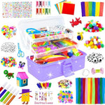 3000 Piece Kids Arts and Crafts Supplies Kit in 3 Layered Craft Box with Pipe Cleaners and More