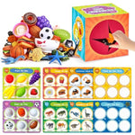 Sorting Toys For Toddlers With Sensory Play Box - Autistic Speech Therapy, 48 Toys Dinosaurs, Animals, Fruit, Vehicles, Balls, Food Learning Play Set, Preschool Educational Learning Gift