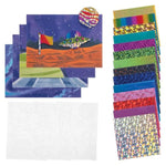 Space Foil Art Craft Kit for Kids, Mess-Free DIY Travel Activity Set